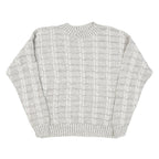 CROSSINGS Mens Cream Patterned Jumper Crew Neck Basic Knit L Wool Blend