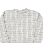 CROSSINGS Mens Cream Patterned Jumper Crew Neck Basic Knit L Wool Blend