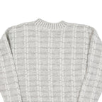 CROSSINGS Mens Cream Patterned Jumper Crew Neck Basic Knit L Wool Blend