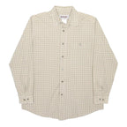 WRANGLER Mens Beige Checked Cotton Blend Shirt L Long Sleeve Casual Button