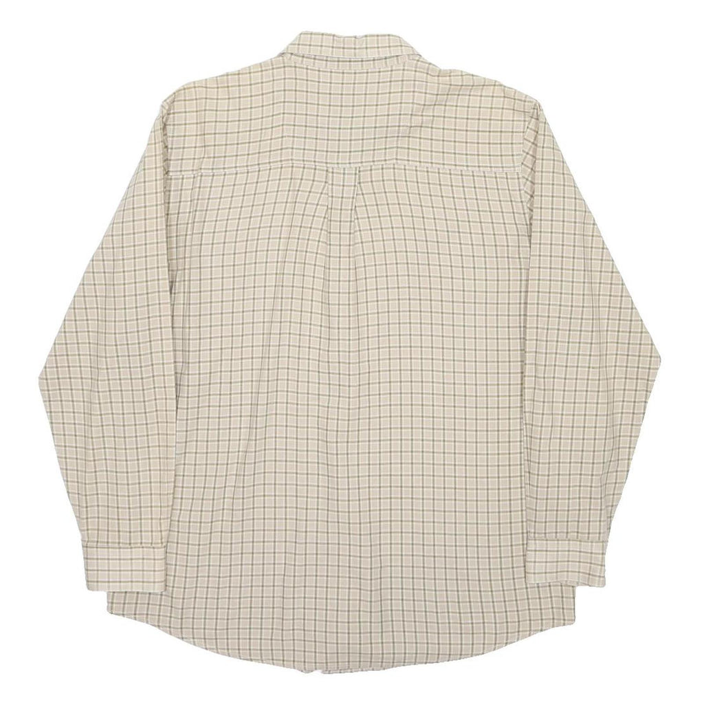 WRANGLER Mens Beige Checked Cotton Blend Shirt L Long Sleeve Casual Button