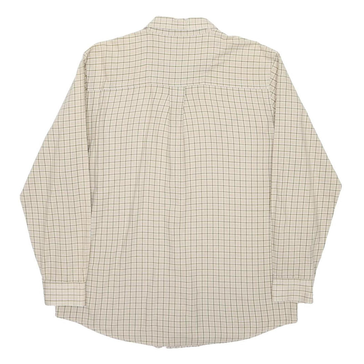 WRANGLER Mens Beige Checked Cotton Blend Shirt L Long Sleeve Casual Button