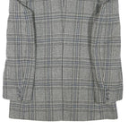 SQUARE DEAL Mens Grey Check Wool Blend Tailored Jacket S Woven Button Closure