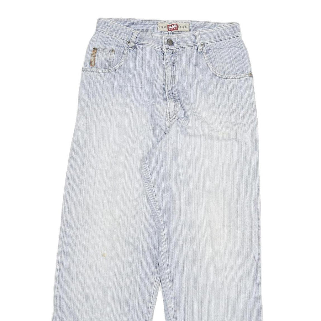 JEAN POINT Mens Regular Fit Blue Straight Denim W29 L28 Cotton Blend Zip Jeans