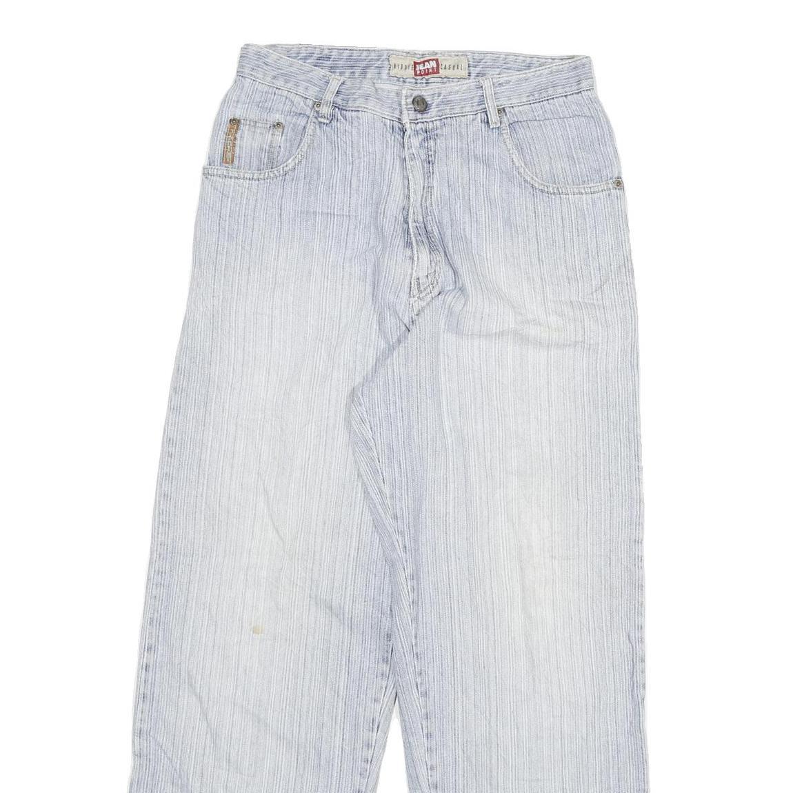 JEAN POINT Mens Regular Fit Blue Straight Denim W29 L28 Cotton Blend Zip Jeans