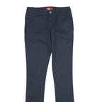 DICKIES Womens Polyester Blend Navy Regular Fit Straight Trousers W26 L33