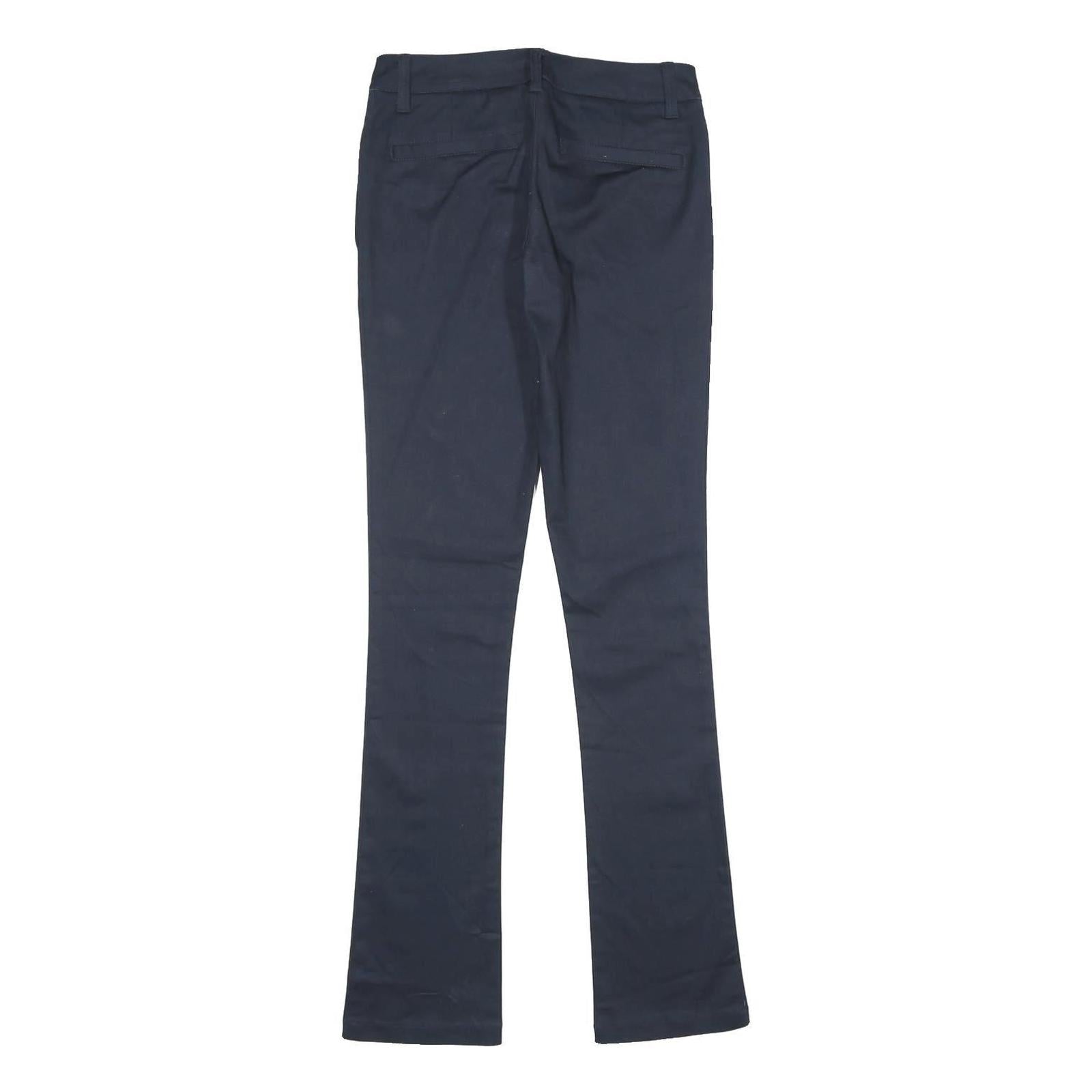 DICKIES Womens Polyester Blend Navy Regular Fit Straight Trousers W26 L33