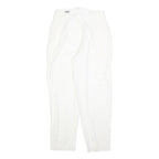 LIZA M Womens Cotton Blend White Regular Fit Straight Leg Trousers W28 L28