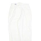 LIZA M Womens Cotton Blend White Regular Fit Straight Leg Trousers W28 L28