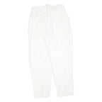 LIZA M Womens Cotton Blend White Regular Fit Straight Leg Trousers W28 L28
