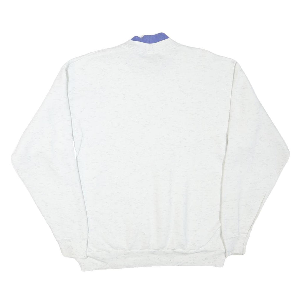 ONITA Womens White Cotton Blend Crew Neck XL Floral Birds Sweatshirt Pullover