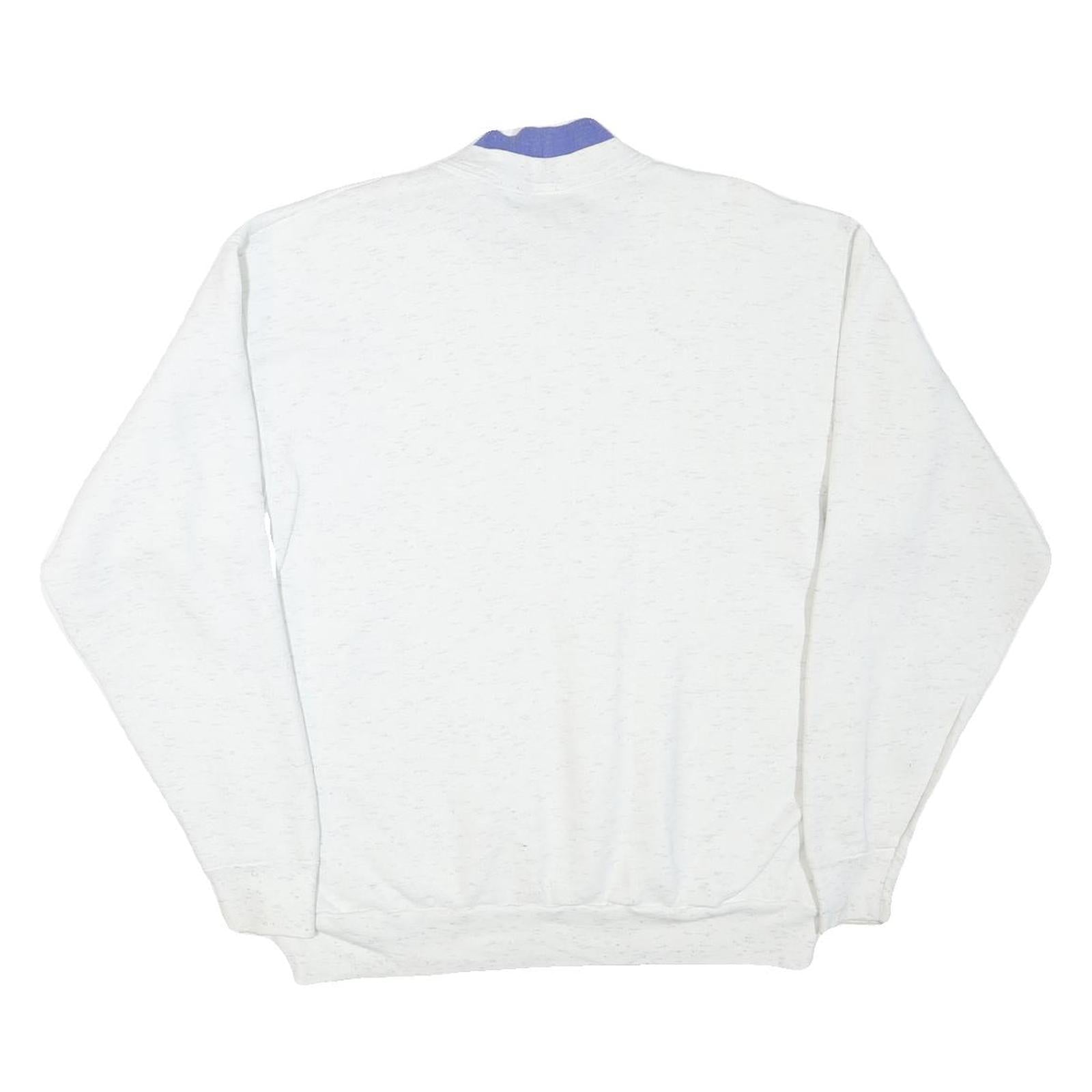 ONITA Womens White Cotton Blend Crew Neck XL Floral Birds Sweatshirt Pullover