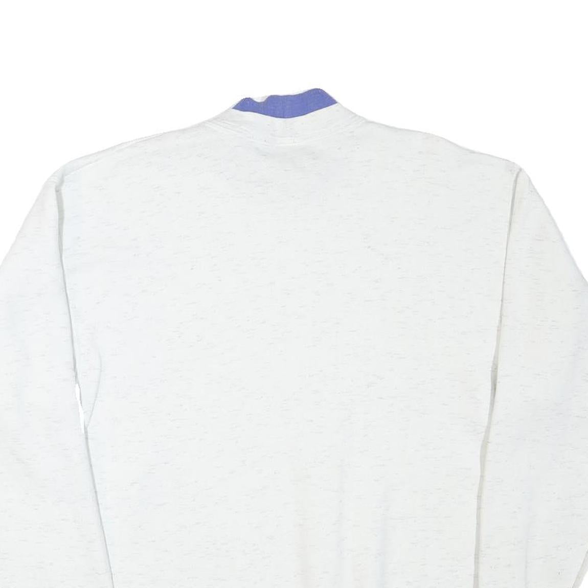 ONITA Womens White Cotton Blend Crew Neck XL Floral Birds Sweatshirt Pullover