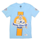WWE Mens Blue Never Give Up Graphic T-Shirt S Short Sleeve Crew Neck Wrestling