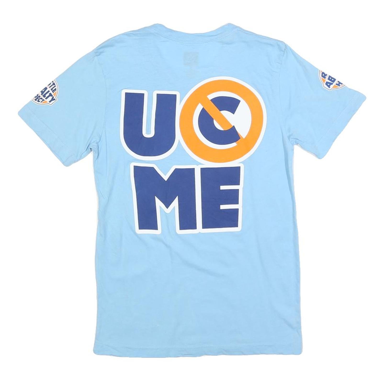 WWE Mens Blue Never Give Up Graphic T-Shirt S Short Sleeve Crew Neck Wrestling