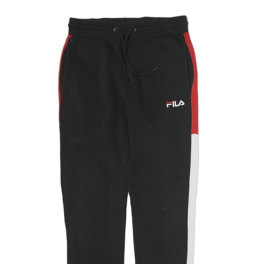 FILA Mens Joggers Black Red & White S W28 L29 Slim Tapered Fit Sportswear