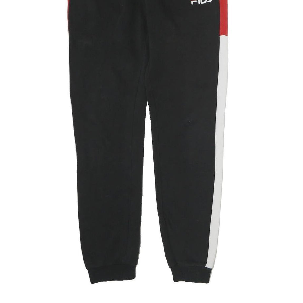 FILA Mens Joggers Black Red & White S W28 L29 Slim Tapered Fit Sportswear
