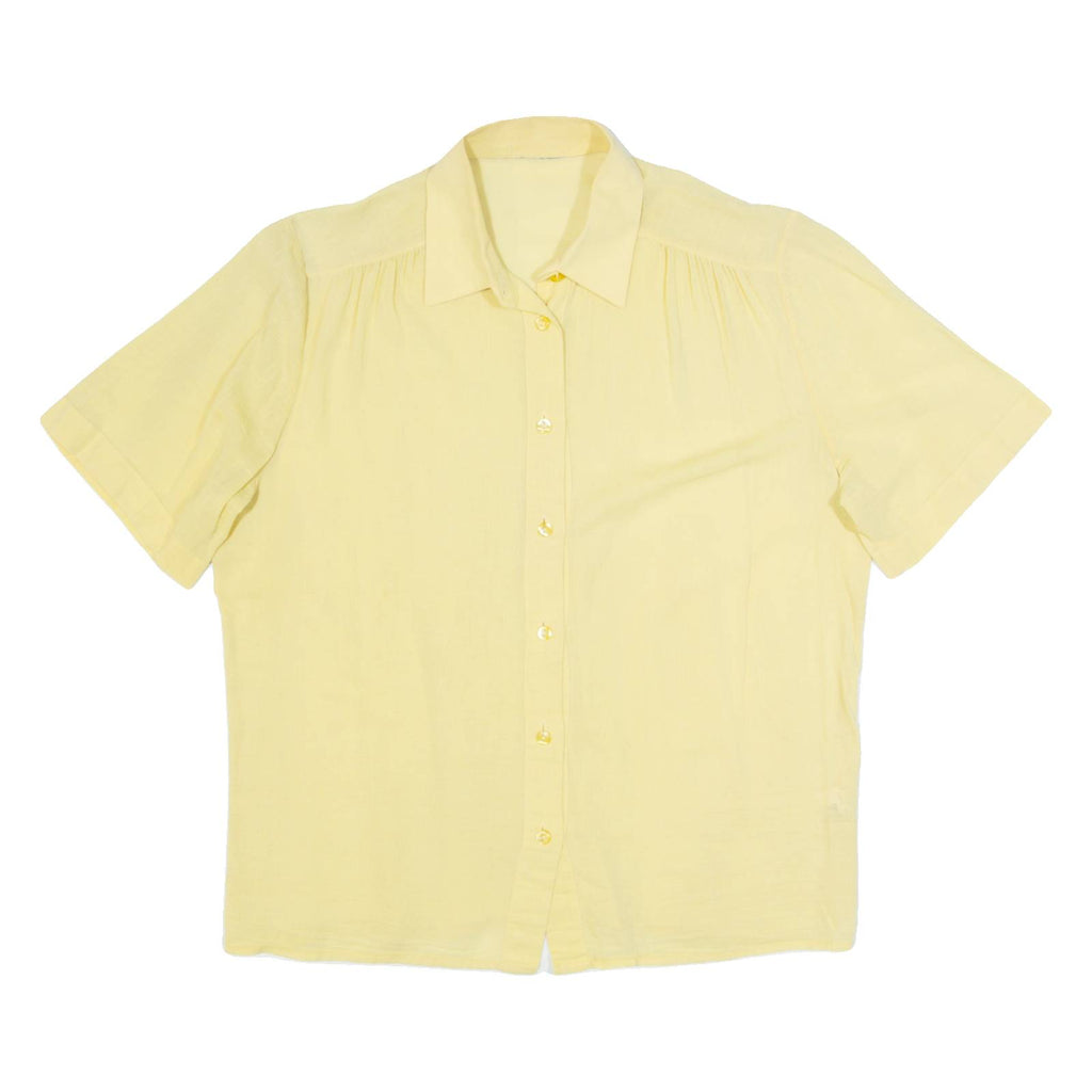Womens Plain Shirt Yellow 90s M
