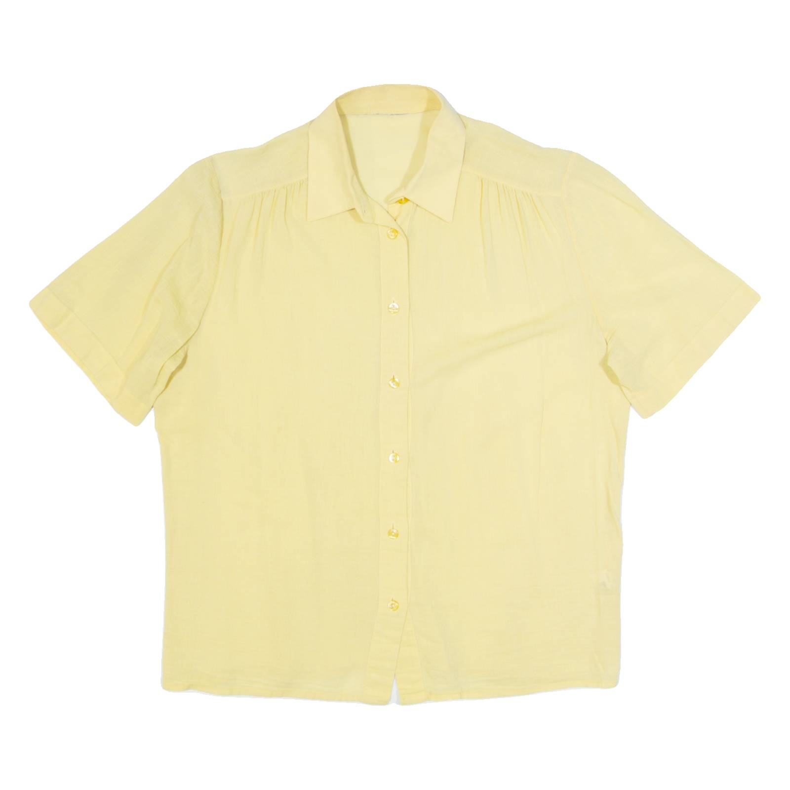 Womens Plain Shirt Yellow 90s M