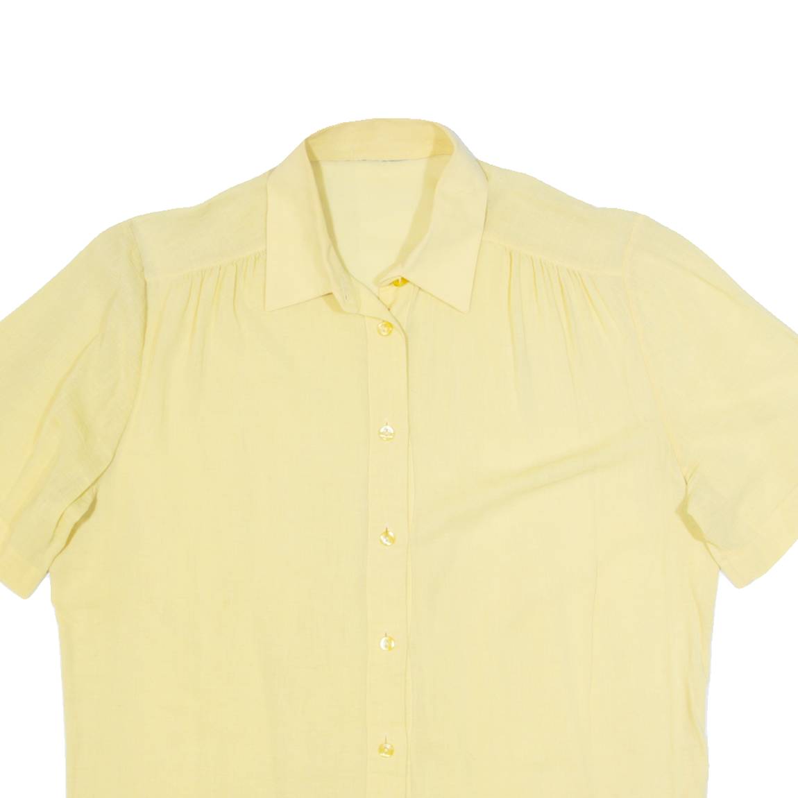 Womens Plain Shirt Yellow 90s M