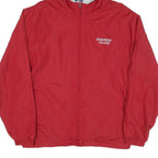MV SPORT Mens Red Edgewood College Hooded Jacket L Polyester Blend Zip Plain