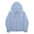 ADIDAS Womens Blue Hoodie Full Zip L Cotton Blend Casual Sports Sweatshirt