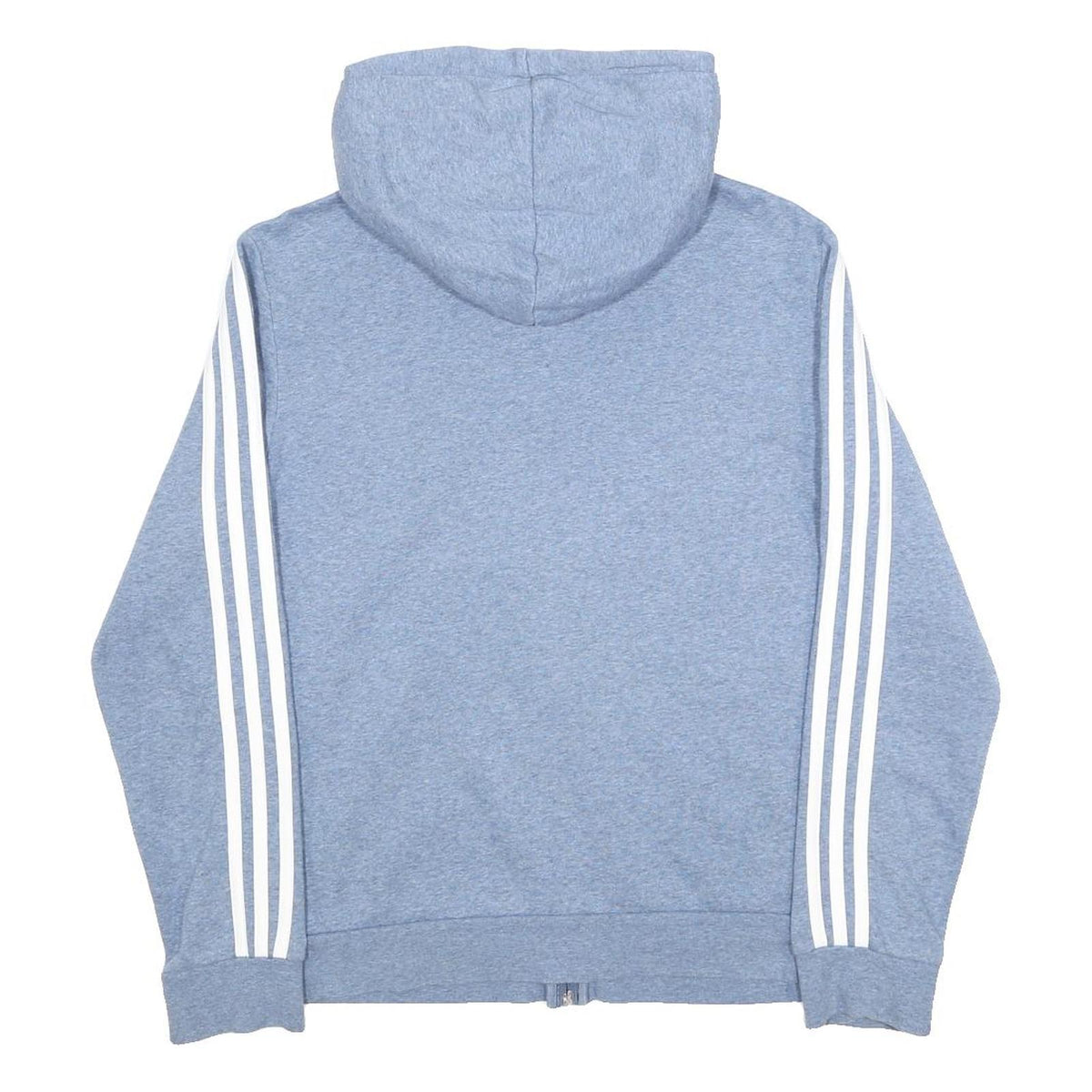 ADIDAS Womens Blue Hoodie Full Zip L Cotton Blend Casual Sports Sweatshirt