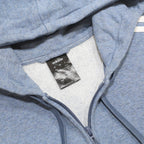 ADIDAS Womens Blue Hoodie Full Zip L Cotton Blend Casual Sports Sweatshirt