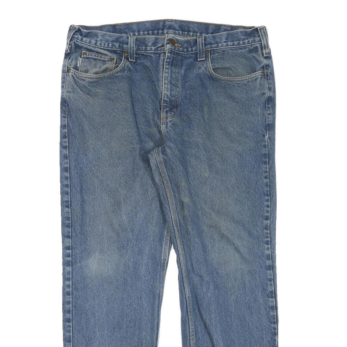 CARHARTT Mens Regular Fit Blue Denim Jeans Zip W38 L30 Classic Cotton Blend