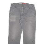 DICKIES Mens Regular Fit Grey Denim Jeans W34 L30 Workwear Zip Closure