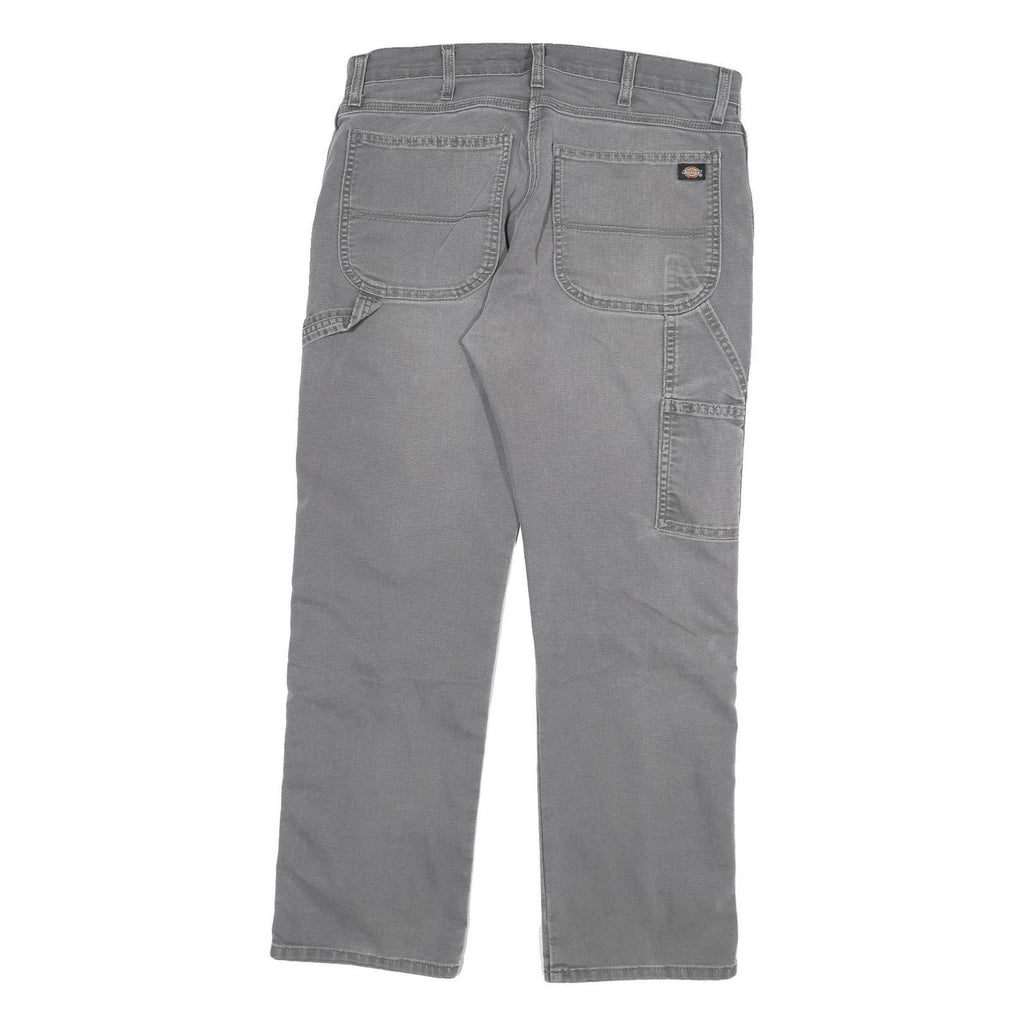DICKIES Mens Regular Fit Grey Denim Jeans W34 L30 Workwear Zip Closure
