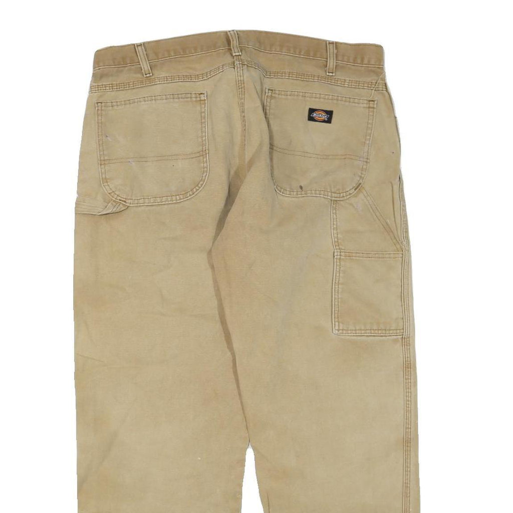 DICKIES Mens Jeans Beige Regular Straight Denim W38 L30 Workwear Durable