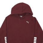 PUMA Womens Maroon Hoodie UK 12 Cropped Cotton Blend Hooded Sweatshirt