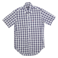 NAUTICA Mens Blue & White Check Shirt XS Classic Fit Button-Down Collar Short