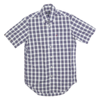 NAUTICA Mens Blue & White Check Shirt XS Classic Fit Button-Down Collar Short