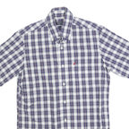 NAUTICA Mens Blue & White Check Shirt XS Classic Fit Button-Down Collar Short