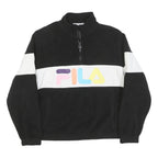FILA Mens Black & White Jumper Patterned Round Neck Basic Knit L Casual Retro
