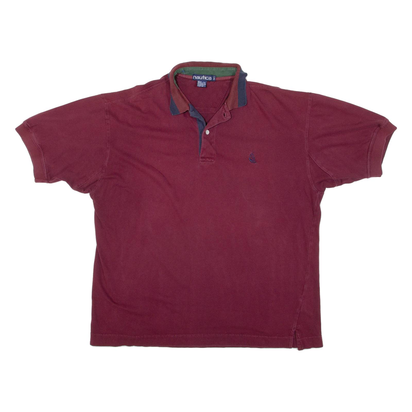 NAUTICA Mens Polo Shirt Maroon L