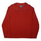 POLO RALPH LAUREN Mens Red Pullover Plain Crew Neck Basic Knit XL Classic Cotton