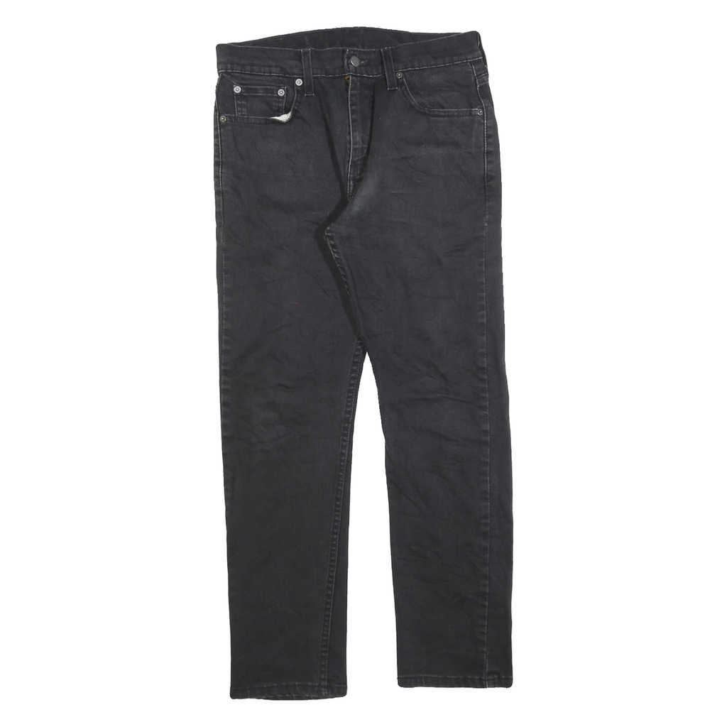 LEVI'S 502 Mens Black Regular Denim Dark W30 L27 Zip Jeans Stylish Comfort