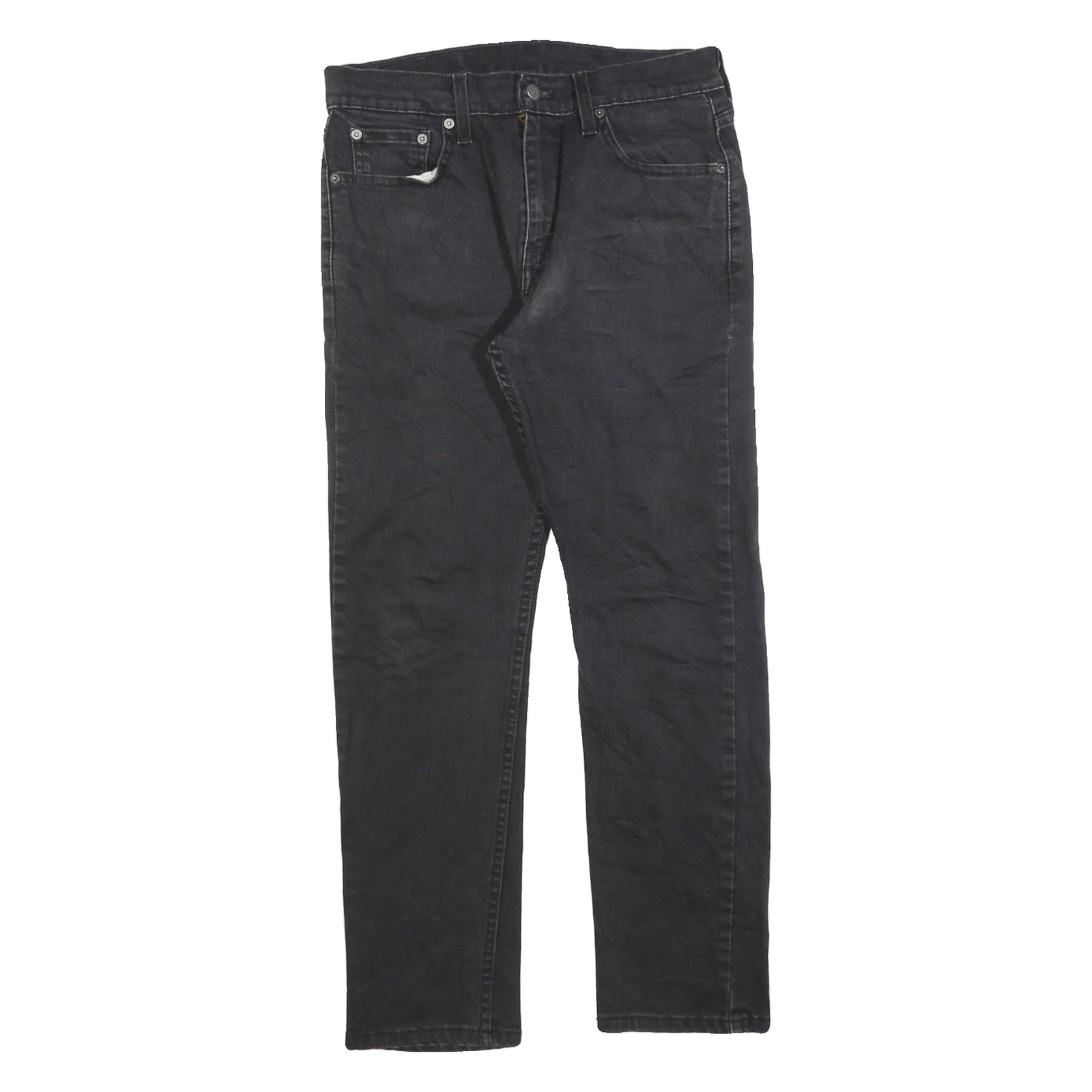 LEVI'S 502 Mens Black Regular Denim Dark W30 L27 Zip Jeans Stylish Comfort