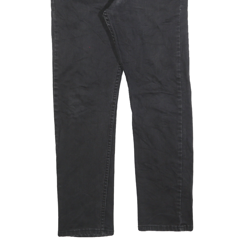LEVI'S 502 Mens Black Regular Denim Dark W30 L27 Zip Jeans Stylish Comfort