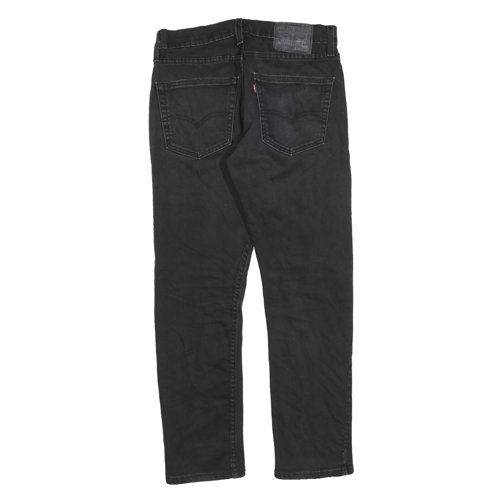 LEVI'S 502 Mens Black Regular Denim Dark W30 L27 Zip Jeans Stylish Comfort