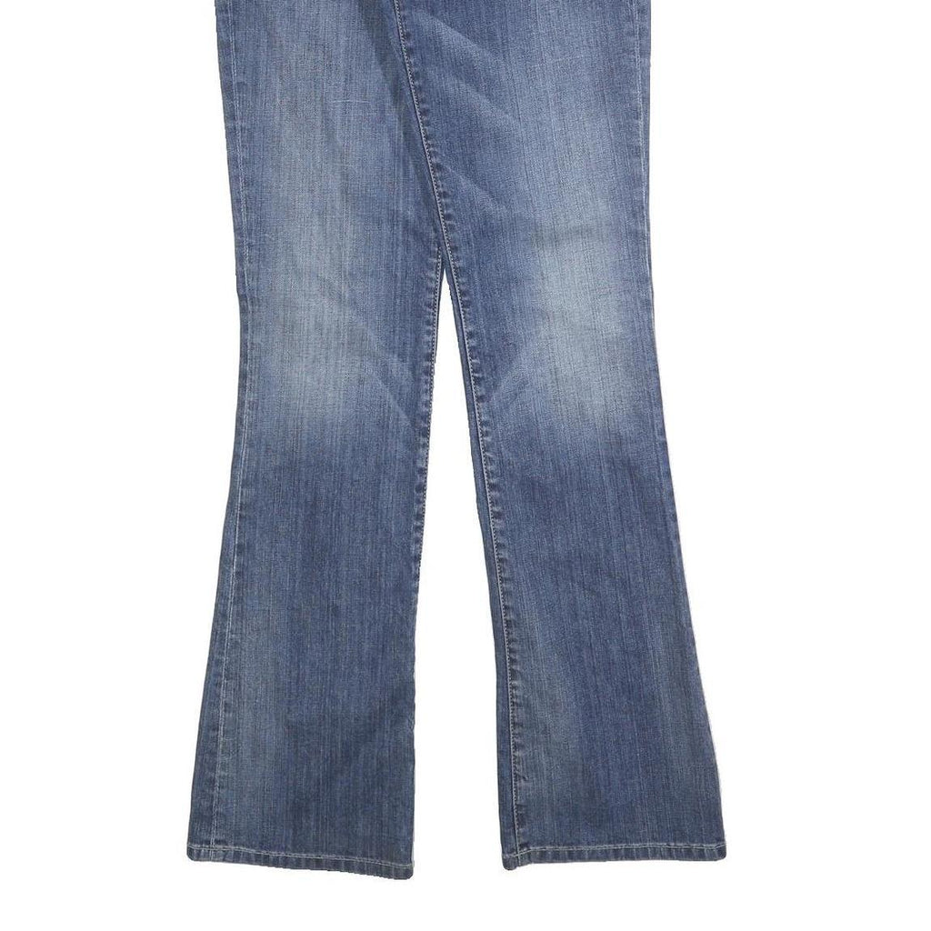 GUESS Womens Blue Regular Flared Denim Medium W30 L32 Jeans Cotton Blend Zip