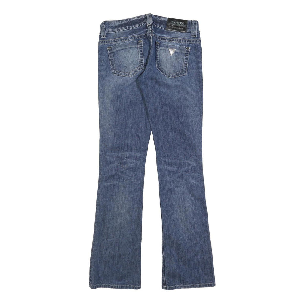 GUESS Womens Blue Regular Flared Denim Medium W30 L32 Jeans Cotton Blend Zip