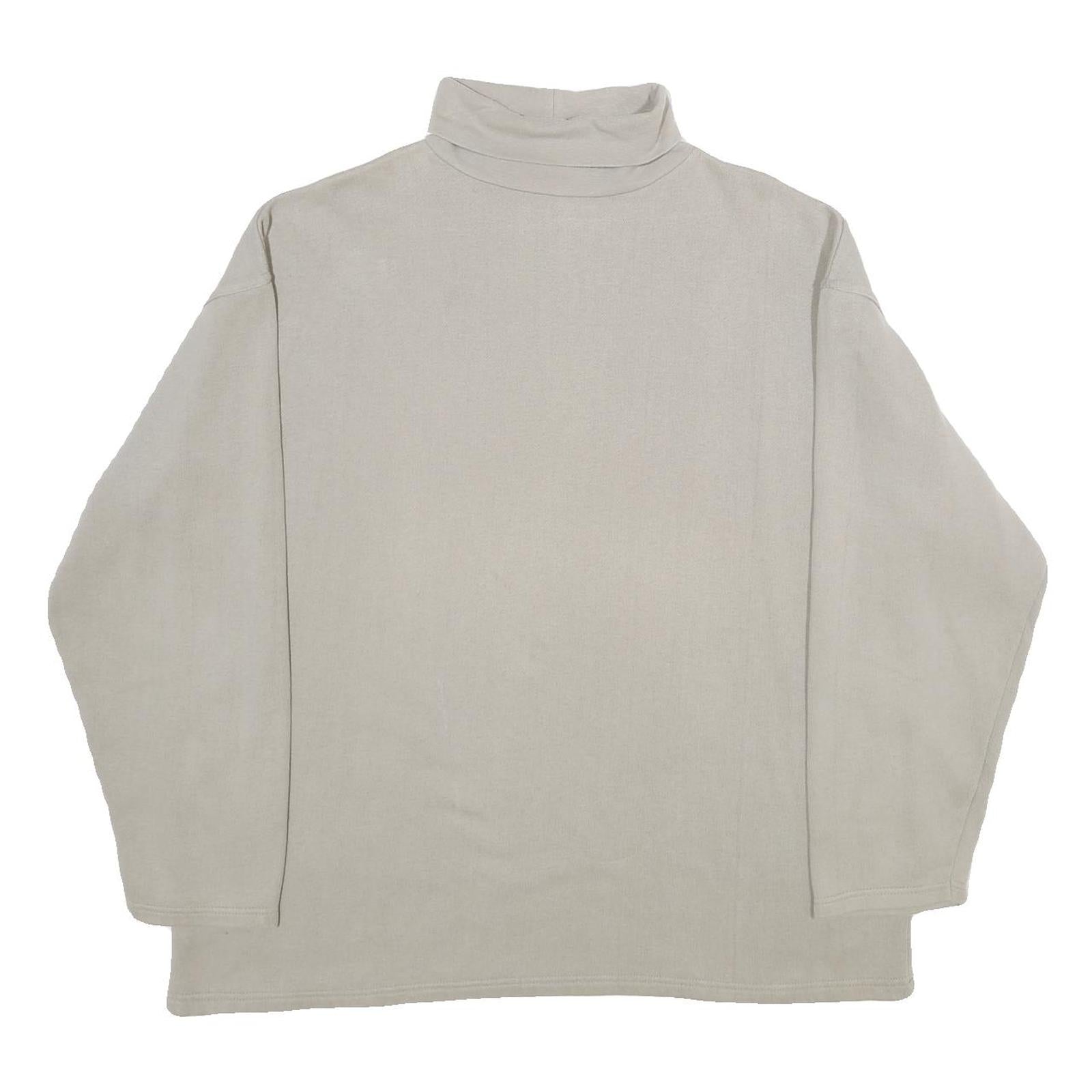 TRAILER Mens Beige Xl Roll Neck Cotton Blend Sweatshirt Pullover