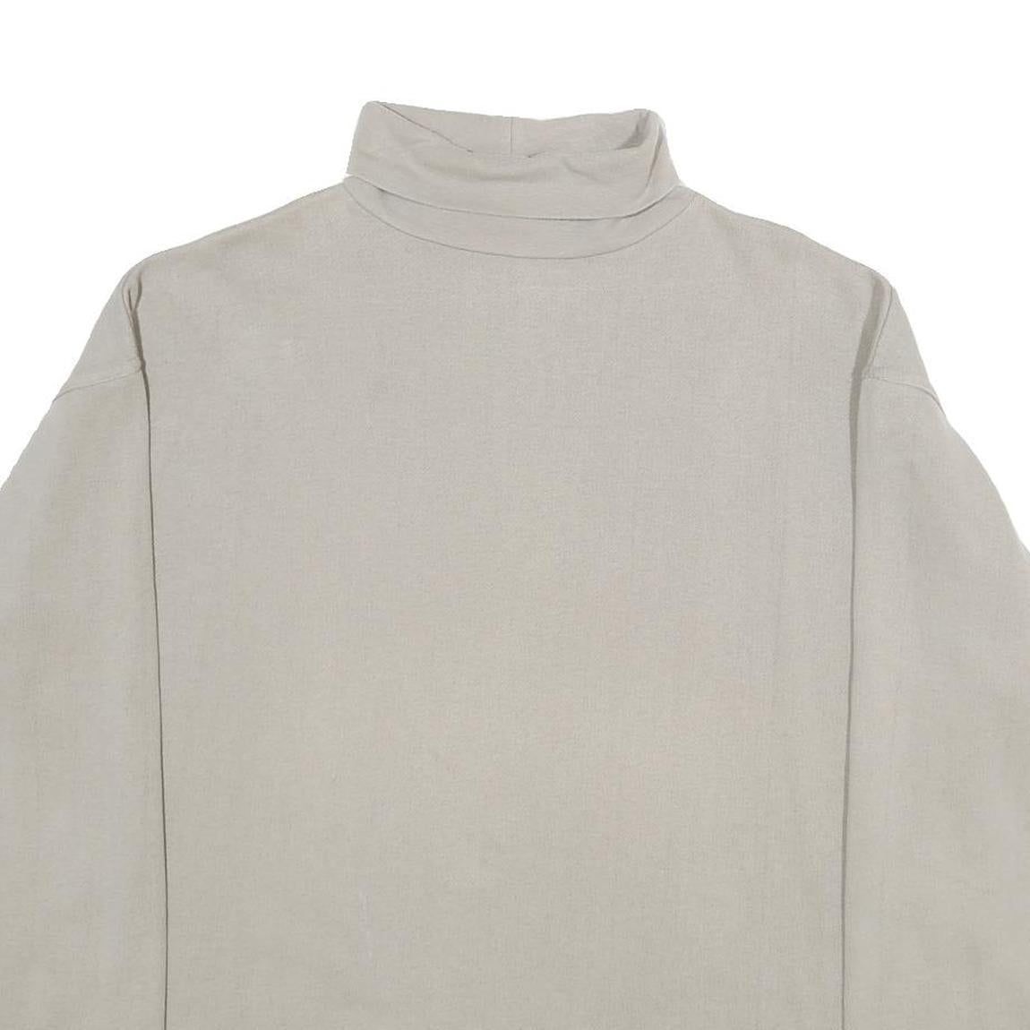 TRAILER Mens Beige Xl Roll Neck Cotton Blend Sweatshirt Pullover