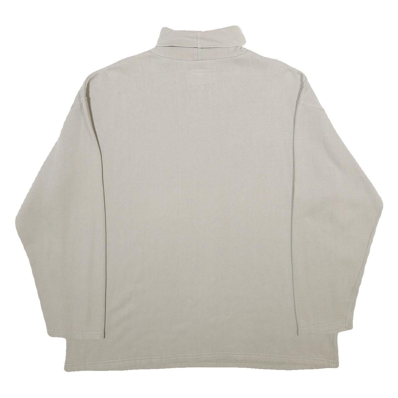 TRAILER Mens Beige Xl Roll Neck Cotton Blend Sweatshirt Pullover
