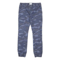 C&A SKATE NATION Boys Cotton Blue Camouflage Slim Tapered Trousers W29 L28