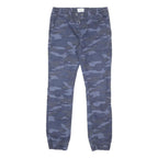 C&A SKATE NATION Boys Cotton Blue Camouflage Slim Tapered Trousers W29 L28